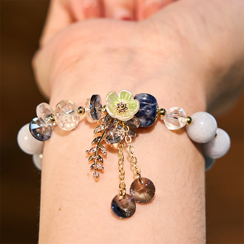 Bracelet de guérison en aventurine verte et améthyste en cristal bleu Buddha Stones