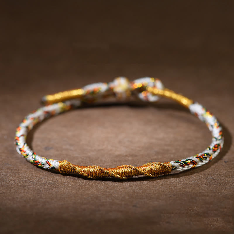 Bracelet en corde tressée fait main avec Buddha Stones et signe du zodiaque chinois