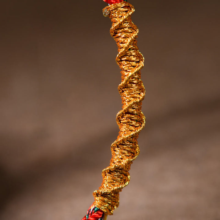 Bracelet en corde tressée fait main avec Buddha Stones et signe du zodiaque chinois