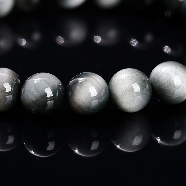 Bracelet de courage positif en pierre naturelle œil d'aigle de Buddha Stones