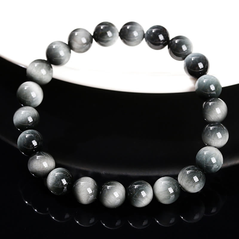 Bracelet de courage positif en pierre naturelle œil d'aigle de Buddha Stones