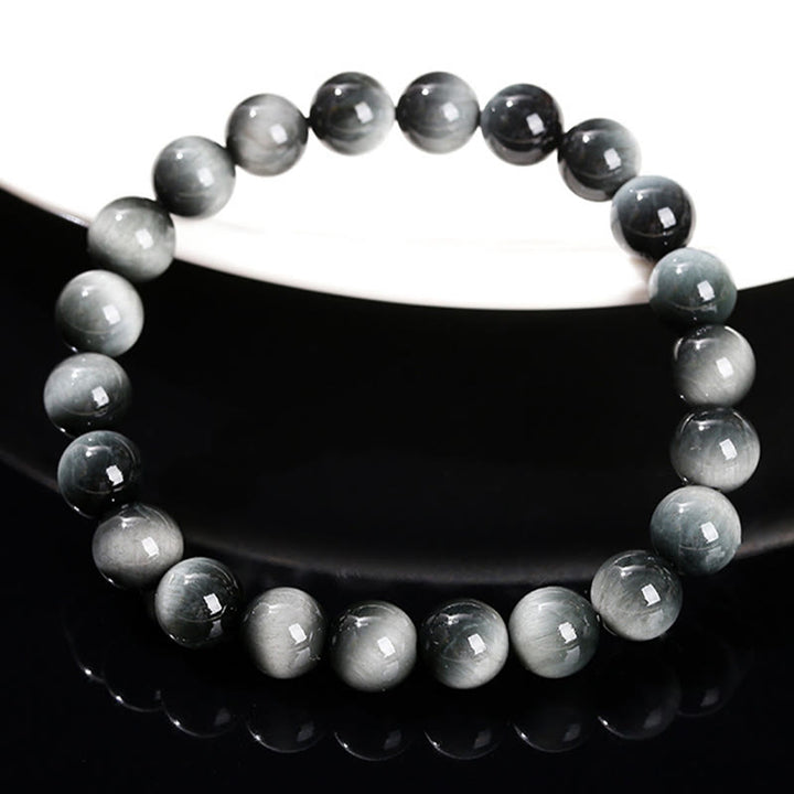 Bracelet de courage positif en pierre naturelle œil d'aigle de Buddha Stones