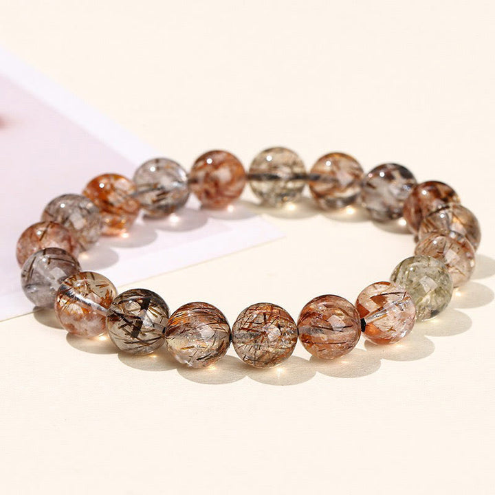 Bracelet de croissance positive en cristal naturel Super Seven de Buddha Stones