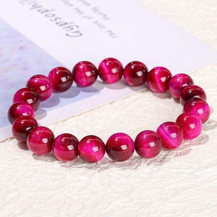 Bracelet apaisant œil de tigre rouge Buddha Stones