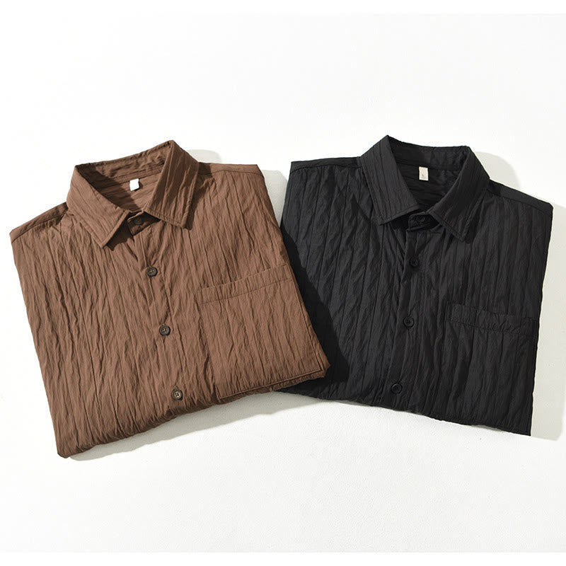 Chemise décontractée à manches longues et poche pour homme avec motif Buddha Stones - image 1