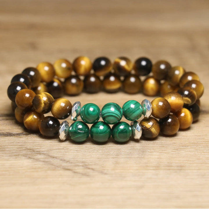 Bracelet Courage Oeil de Tigre Vert Buddha Stones
