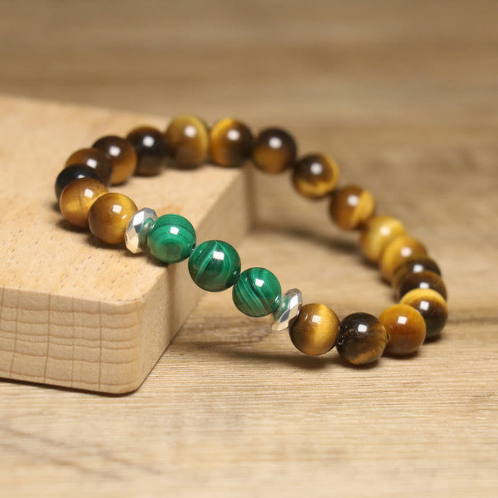 Bracelet Courage Oeil de Tigre Vert Buddha Stones
