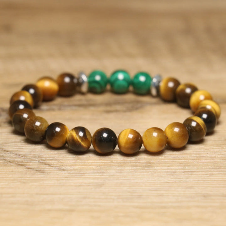 Bracelet Courage Oeil de Tigre Vert Buddha Stones