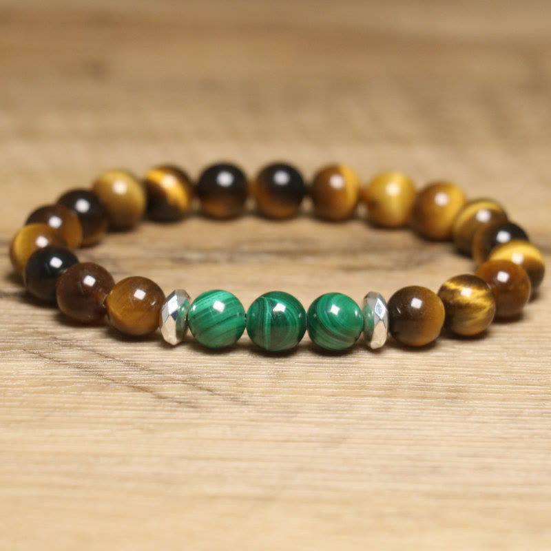 Bracelet Courage Oeil de Tigre Vert Buddha Stones