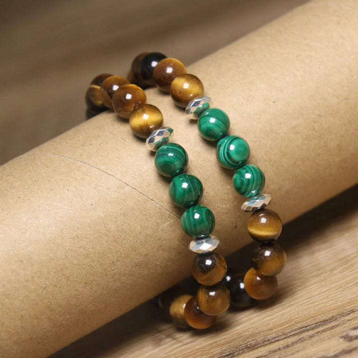 Bracelet Courage Oeil de Tigre Vert Buddha Stones