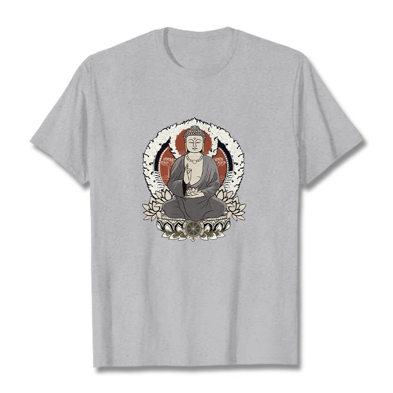T-shirt à motif Buddha Stones de Bouddha et lotus - Gris clair - 2XL - image 20