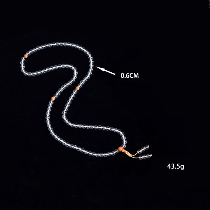 Bracelet de guérison en bois de santal et cristal blanc en pierre naturelle de Buddha Stones Mala