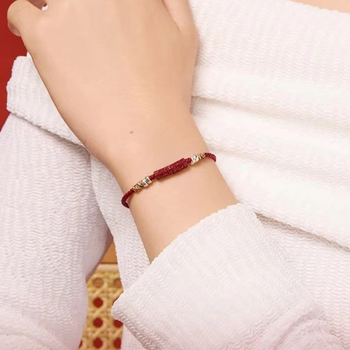 Bracelet Buddha Stones en argent sterling 925 Om Mani Padme Hum Cinabre Bénédiction Enfant Adulte