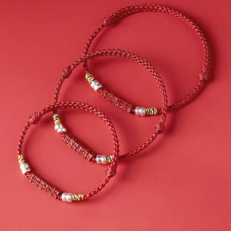 Bracelet Buddha Stones en argent sterling 925 Om Mani Padme Hum Cinabre Bénédiction Enfant Adulte
