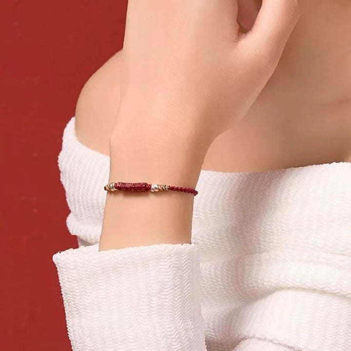 Bracelet Buddha Stones en argent sterling 925 Om Mani Padme Hum Cinabre Bénédiction Enfant Adulte