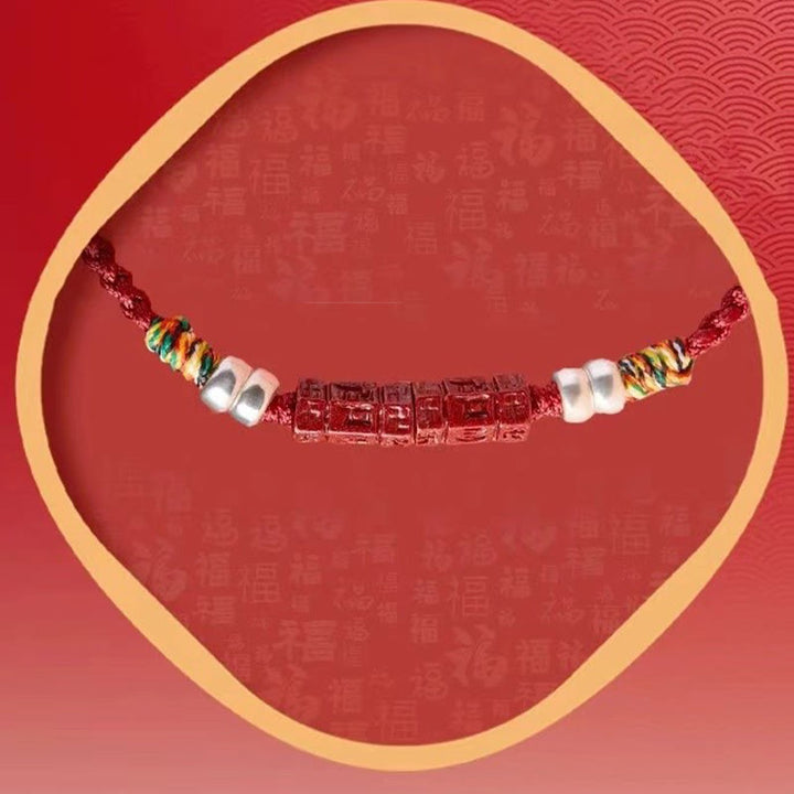 Bracelet Buddha Stones en argent sterling 925 Om Mani Padme Hum Cinabre Bénédiction Enfant Adulte