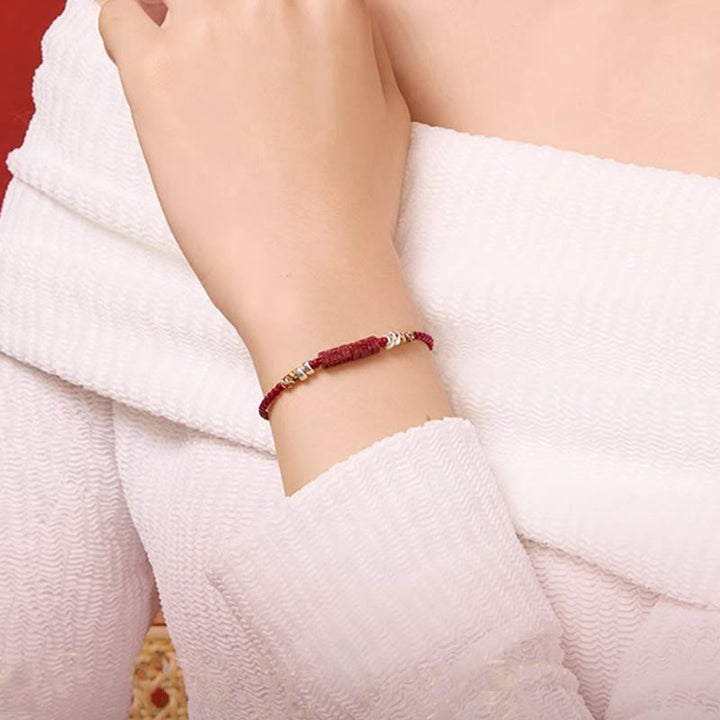 Bracelet Buddha Stones en argent sterling 925 Om Mani Padme Hum Cinabre Bénédiction Enfant Adulte