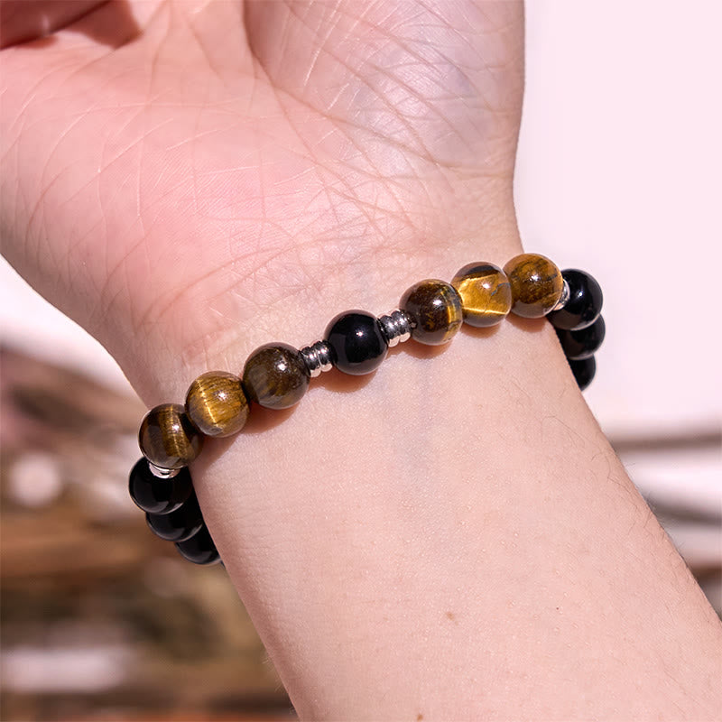 Ensemble de 2 bracelets puissants en hématite œil de tigre bleu œil de tigre Buddha Stones