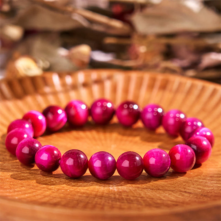 Bracelet apaisant œil de tigre rouge Buddha Stones