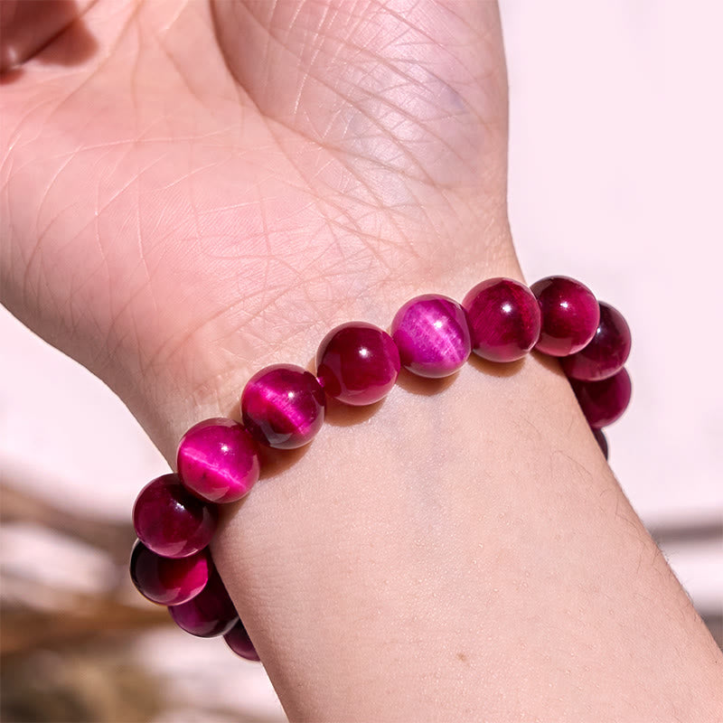 Bracelet apaisant œil de tigre rouge Buddha Stones