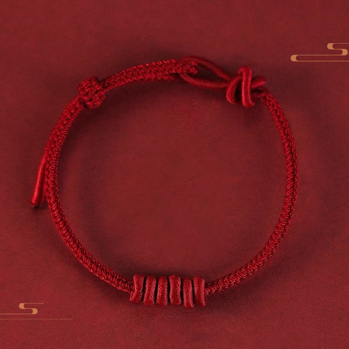 Bracelet de force en corde rouge à huit brins Buddha Stones