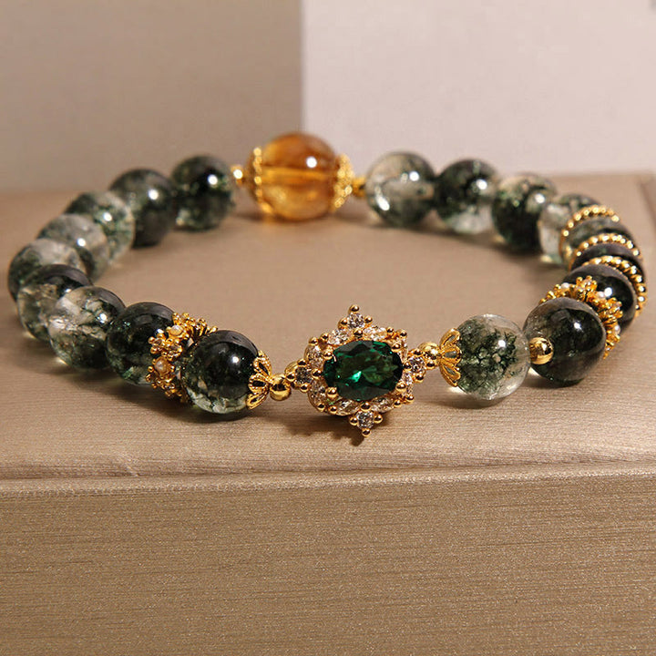 Bracelet de confiance en cristal vert fantôme vert Buddha Stones