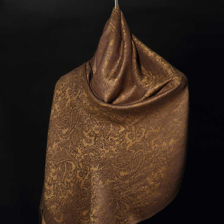 Châle en jacquard à pompons en cajou tibétain avec Buddha Stones , écharpe chaude et confortable pour le printemps, l'automne et l'hiver - image 3