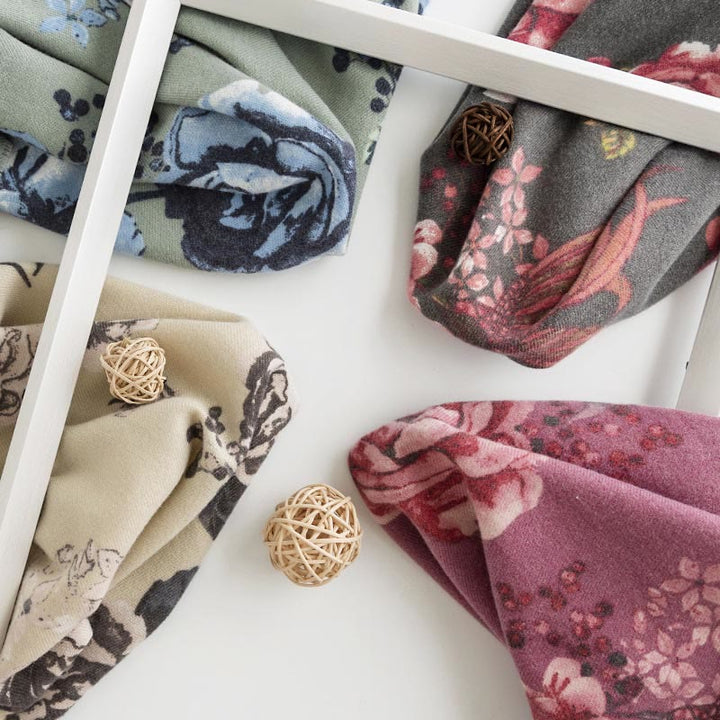 Châle tibétain Buddha Stones Garden Style Rose Flower Print Automne Hiver Doux Chaud Écharpe Wrap