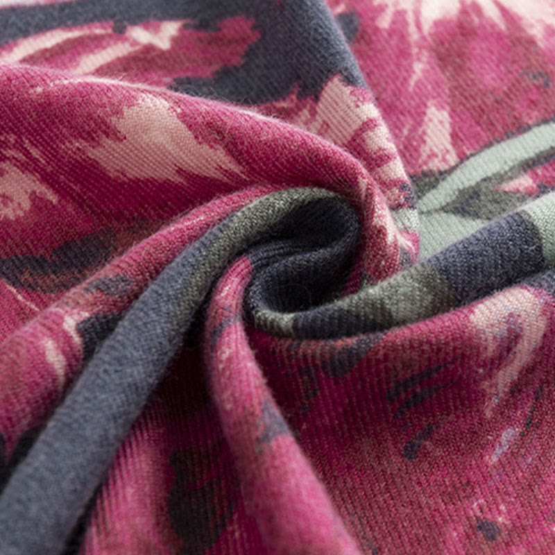Châle tibétain en Buddha Stones, élégant, imprimé floral, automne hiver, doux et chaud, écharpe