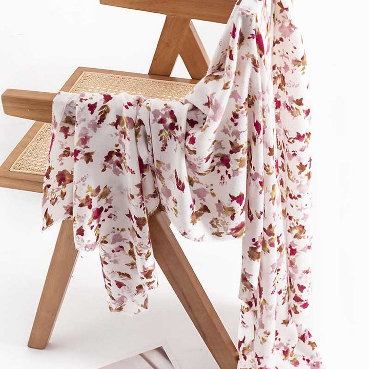 Écharpe de voyage chaude et confortable avec imprimé floral tibétain et Buddha Stones