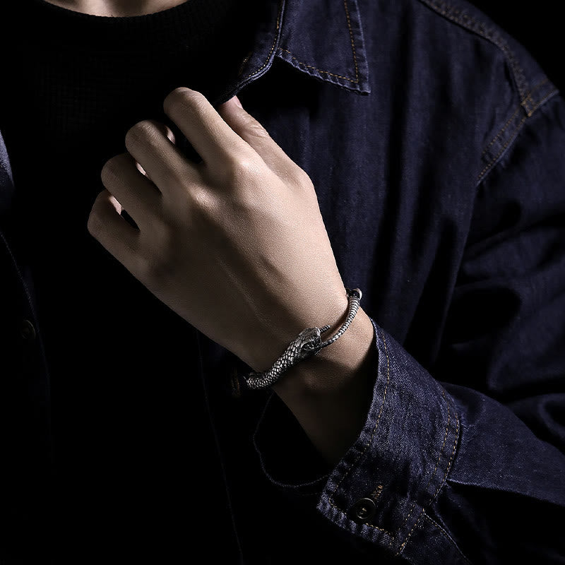 Bracelet de bénédiction de l'année du serpent en argent sterling Buddha Stones - image 12