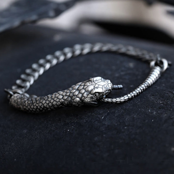 Bracelet de bénédiction de l'année du serpent en argent sterling Buddha Stones - image 2