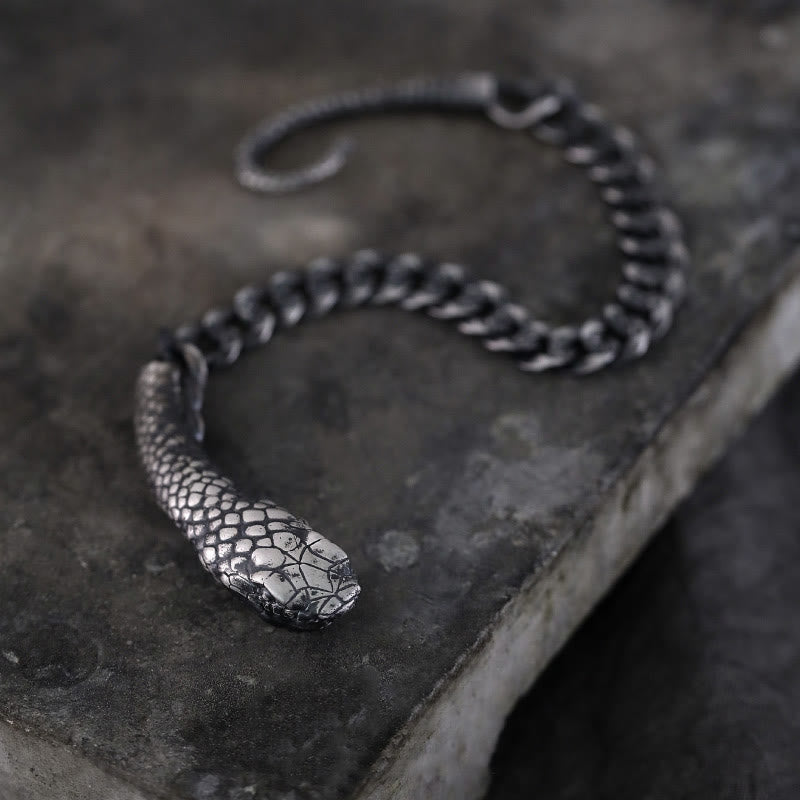 Bracelet de bénédiction de l'année du serpent en argent sterling Buddha Stones - image 1
