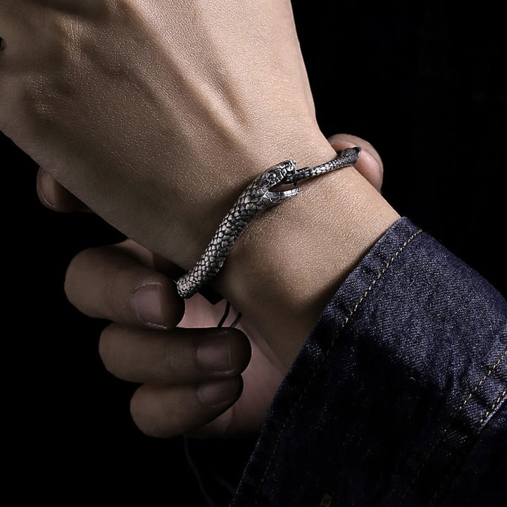Bracelet de bénédiction de l'année du serpent en argent sterling Buddha Stones - image 3