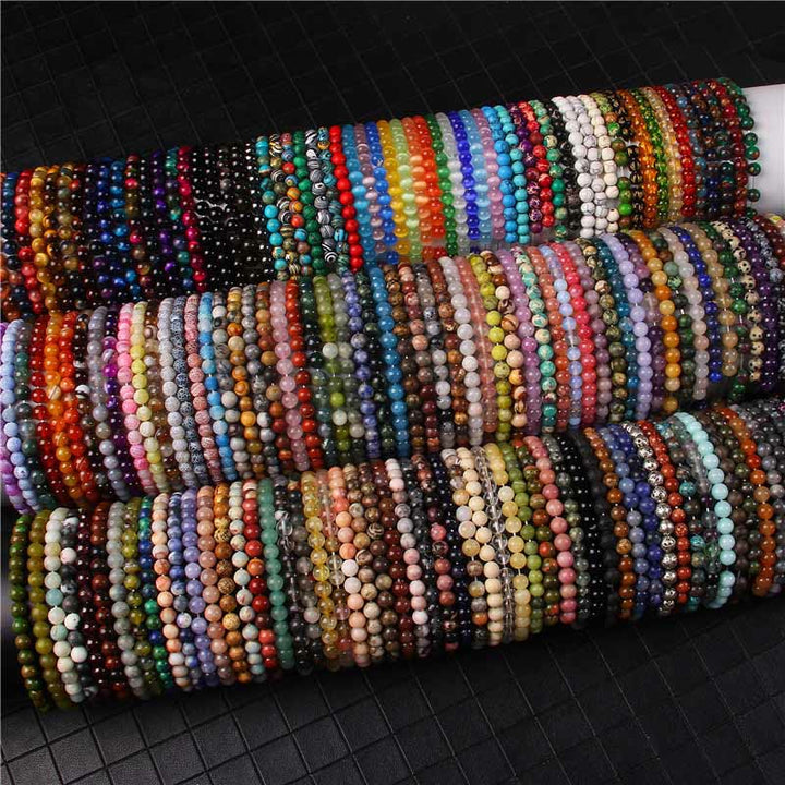 Buddha Stones 6 mm Diverses pierres Cristal Noir Paillettes Pierres Oeil de Tigre Rouge Bracelet de Protection