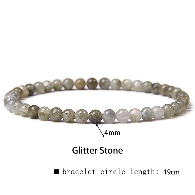 Bracelet de guérison en mini perles de cristal de 4 mm avec Buddha Stones