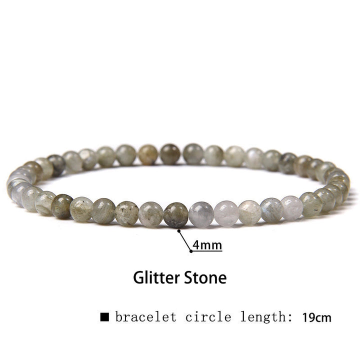 Bracelet de guérison en mini perles de cristal de 4 mm avec Buddha Stones
