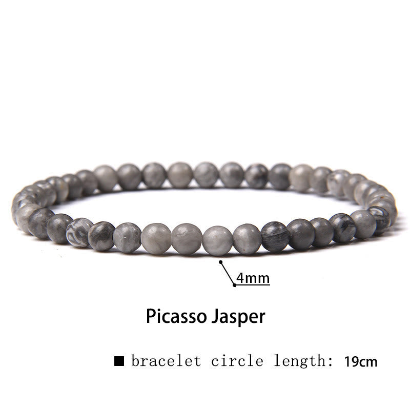 Bracelet de guérison en mini perles de cristal de 4 mm avec Buddha Stones