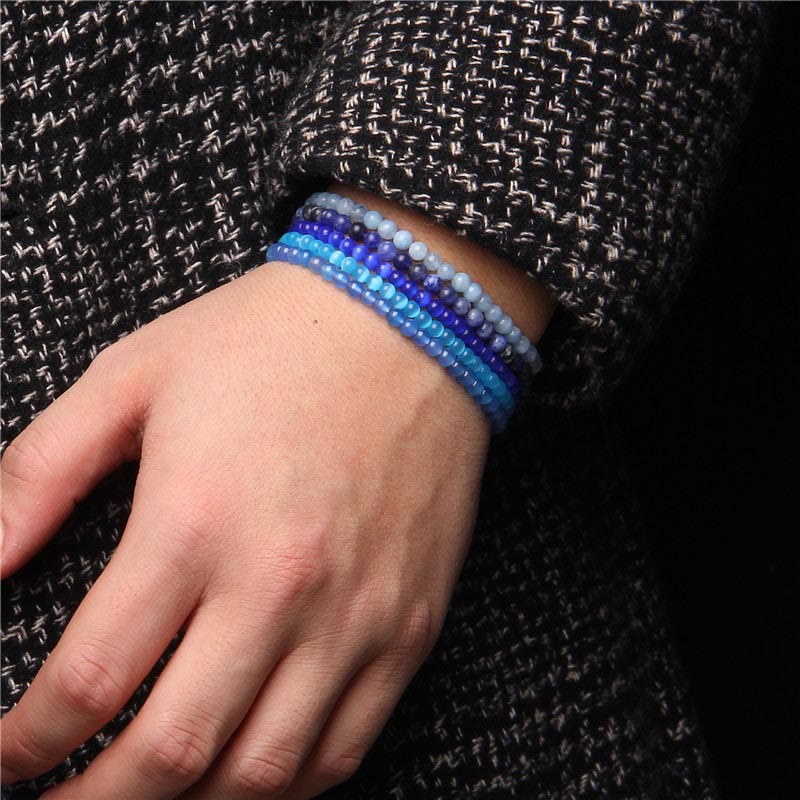 Bracelet de guérison en mini perles de cristal de 4 mm avec Buddha Stones