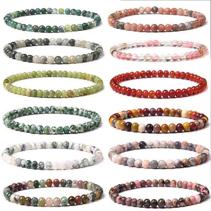 Bracelet de guérison en mini perles de cristal de 4 mm avec Buddha Stones