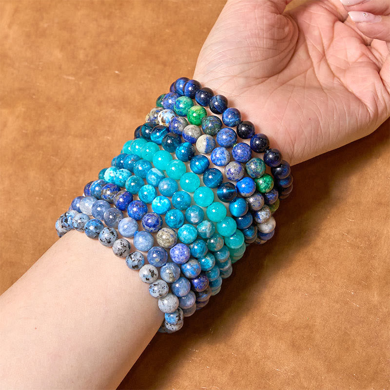 Bracelet calme et tranquillité de la série bleue « Let The Past Go » de Buddha Stones