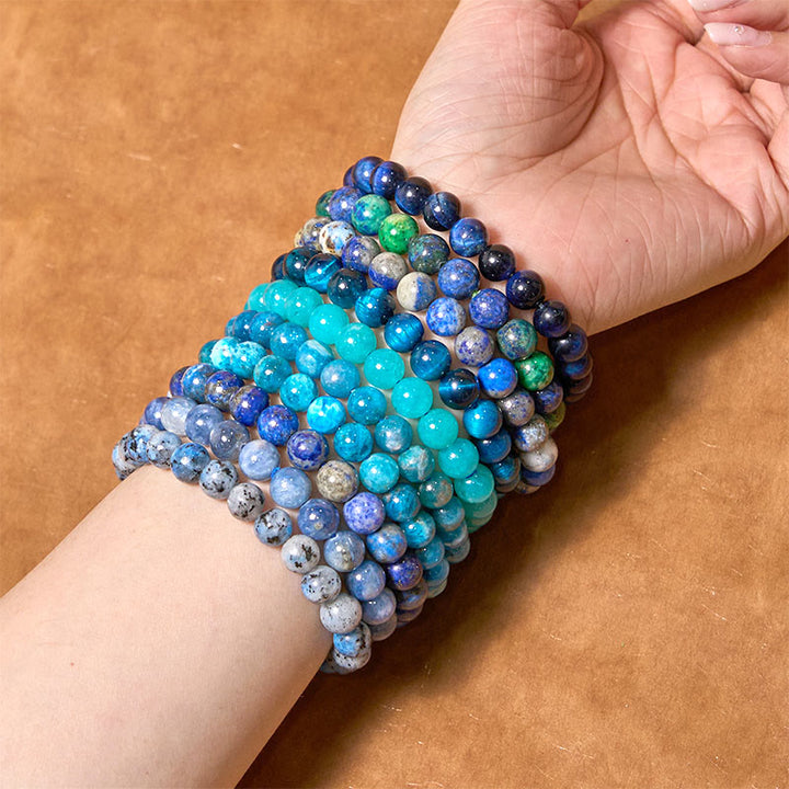 Bracelet calme et tranquillité de la série bleue « Let The Past Go » de Buddha Stones