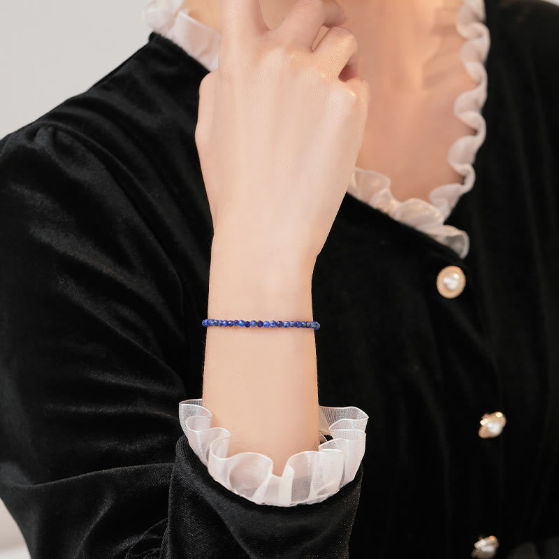 Bracelet d'équilibre ultra fin en petites perles de lazurite de Buddha Stones