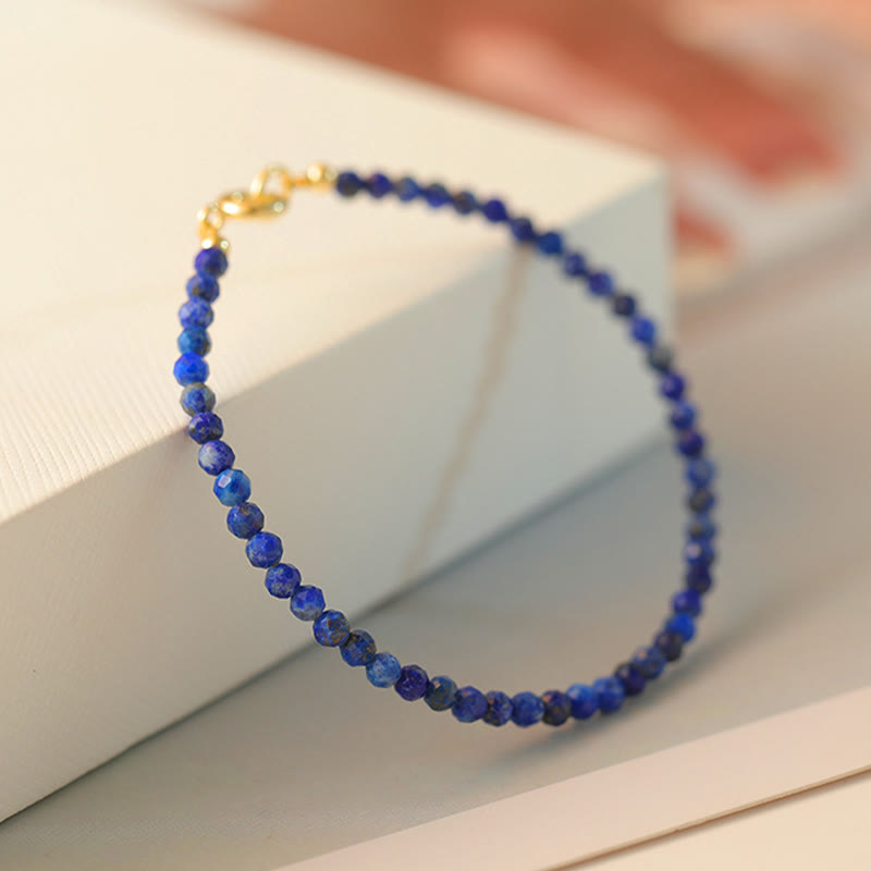 Bracelet d'équilibre ultra fin en petites perles de lazurite de Buddha Stones