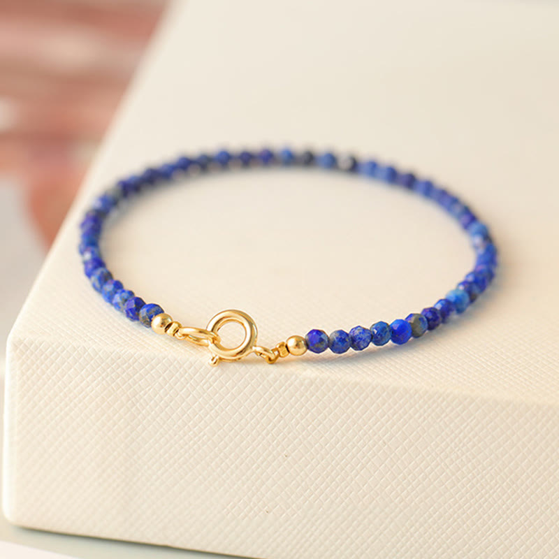 Bracelet d'équilibre ultra fin en petites perles de lazurite de Buddha Stones