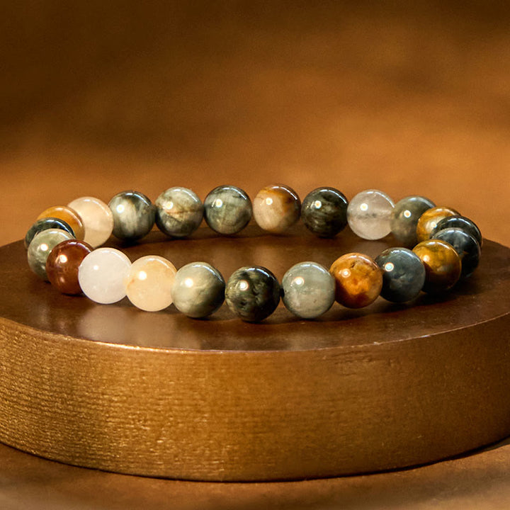 Bracelet de confiance positif en pierre naturelle œil d'aigle Buddha Stones