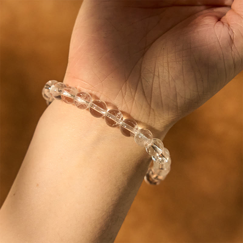 Bracelet de méditation en cristal blanc naturel Buddha Stones
