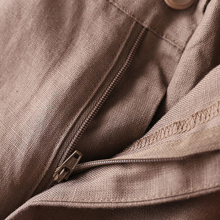 Short en coton uni avec fermeture éclair et boutons pour femme avec poches et Buddha Stones - image 18