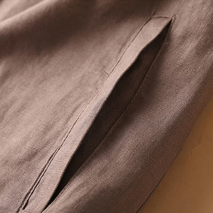 Short en coton uni avec fermeture éclair et boutons pour femme avec poches et Buddha Stones - image 19