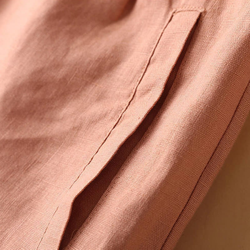 Short en coton uni avec fermeture éclair et boutons pour femme avec poches et Buddha Stones - image 6